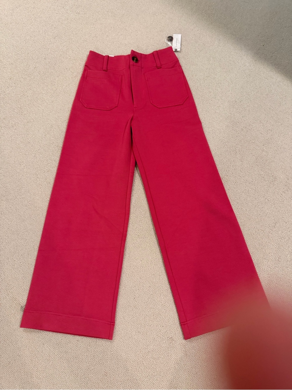 Anthropologie Maeve Colette Knit Crop Wide Leg Pants in Muted Rose NWT - Picture 2 of 3